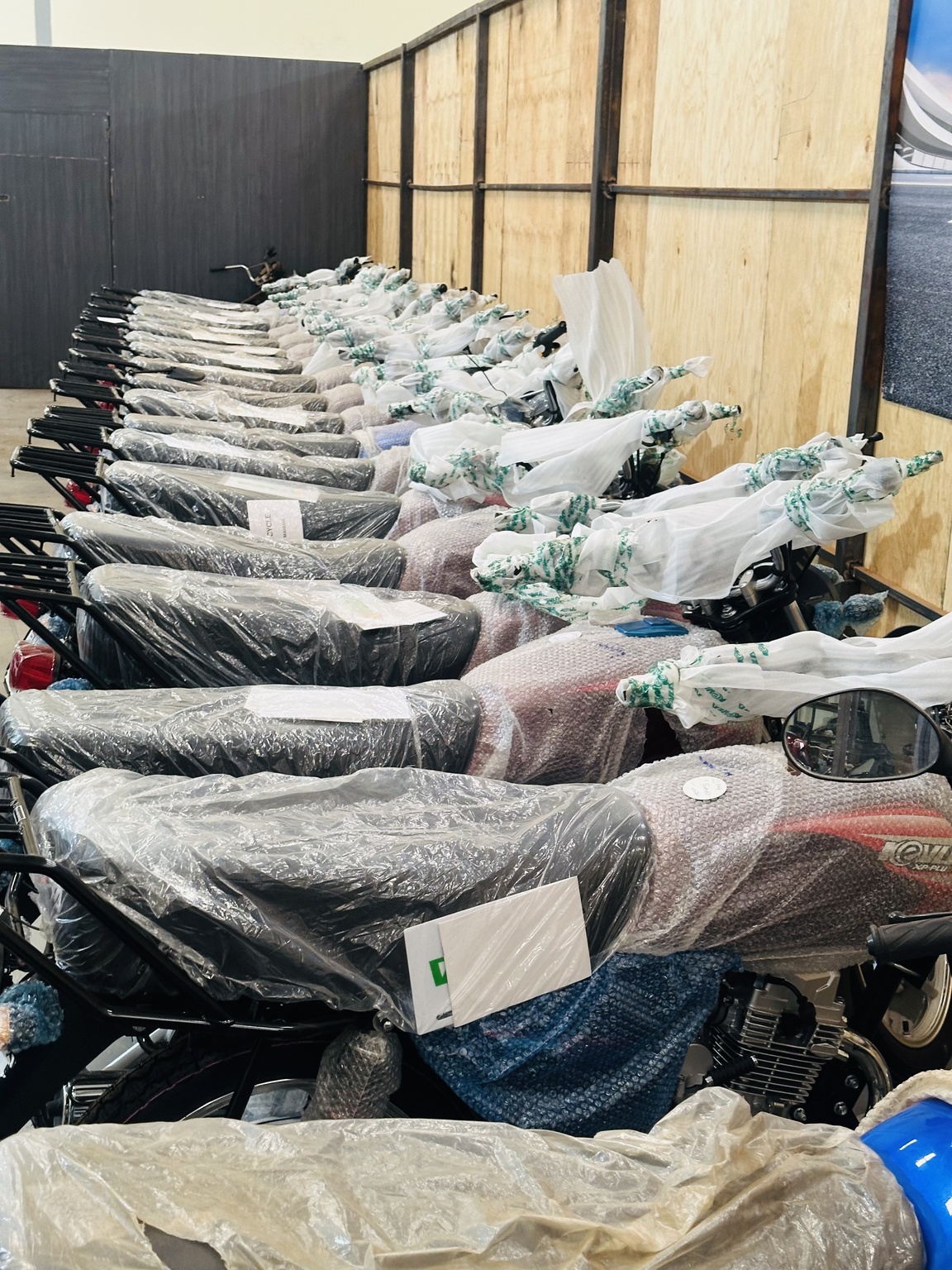 Motorcycle fleet inventory in our warehouse