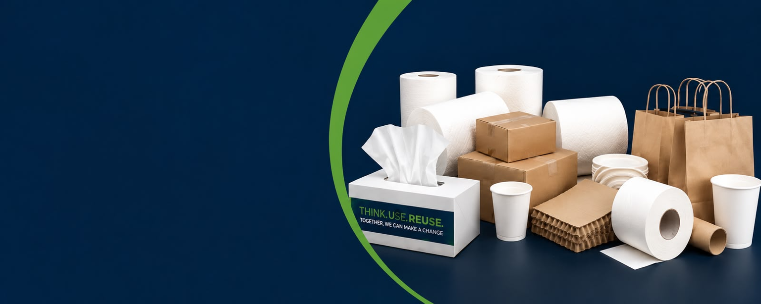 Eco-friendly paper tissue and packaging products showcase