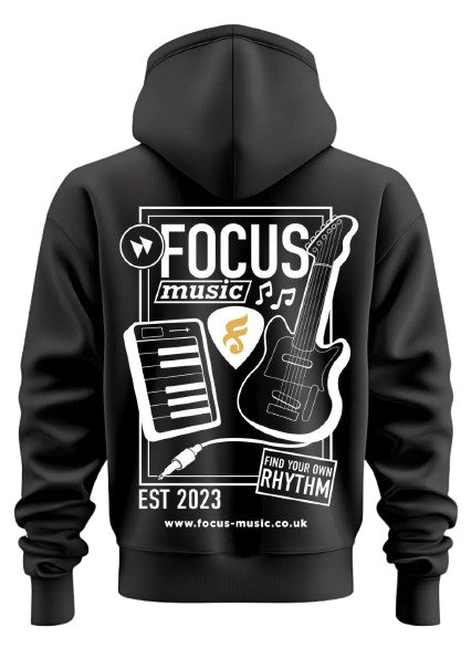 Focus Black & White Hoodie — back