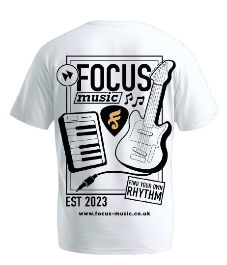 Focus White & Black Tee — back