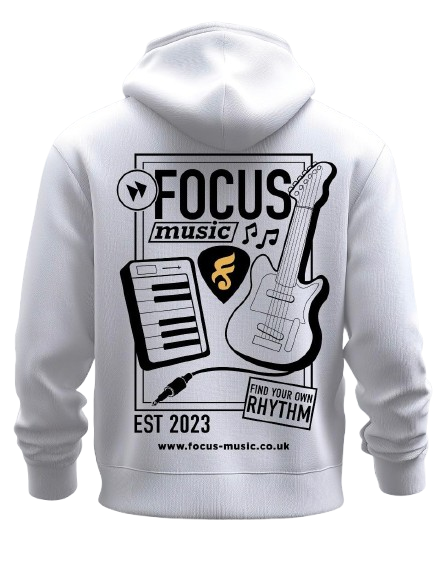 Focus White & Black Hoodie — back