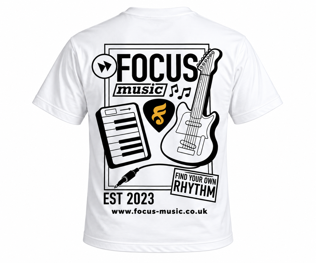Focus White & Black Tee — back